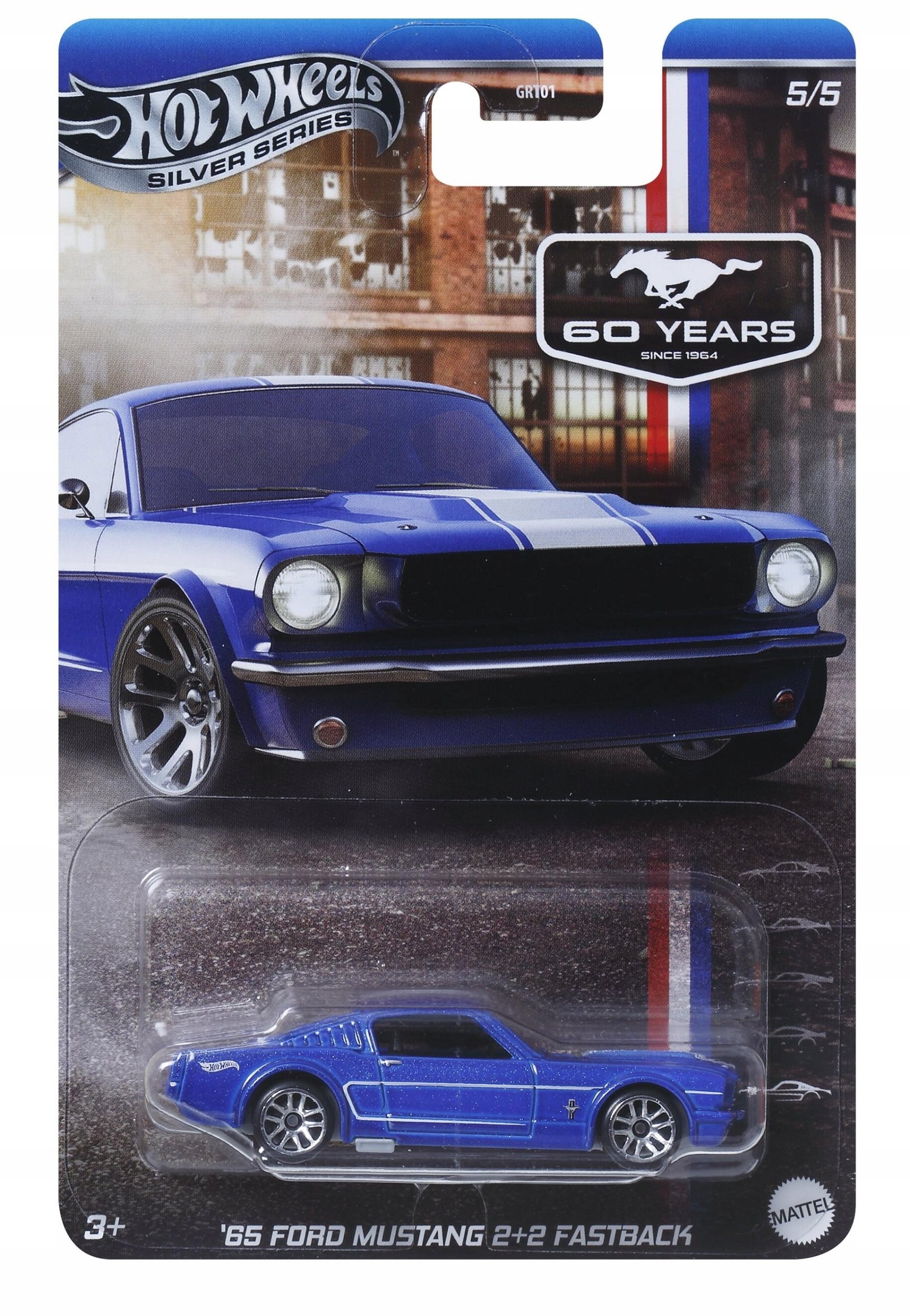 Mattel Hot Wheels 60-LECIE FORD MUSTANG 2+2 FASTBACK 1965 '65 SKALA 1:64 MODEL 5/5