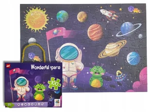 UROCZE PUZZLE DLA DZIECI KOSMOS 100 ELEMENT. KOLOROWE PUDEŁKO Z UCHWYTEM 3+ - Puzzle - miniaturka - grafika 1