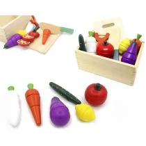 Warzywa do krojenia drewniane w skrzynce Trifox - Zabawy w naśladowanie dorosłych - miniaturka - grafika 1