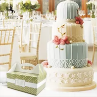 Opakowania i torebki na prezenty - Pudełko na ciasto- oliwkowe - miniaturka - grafika 1