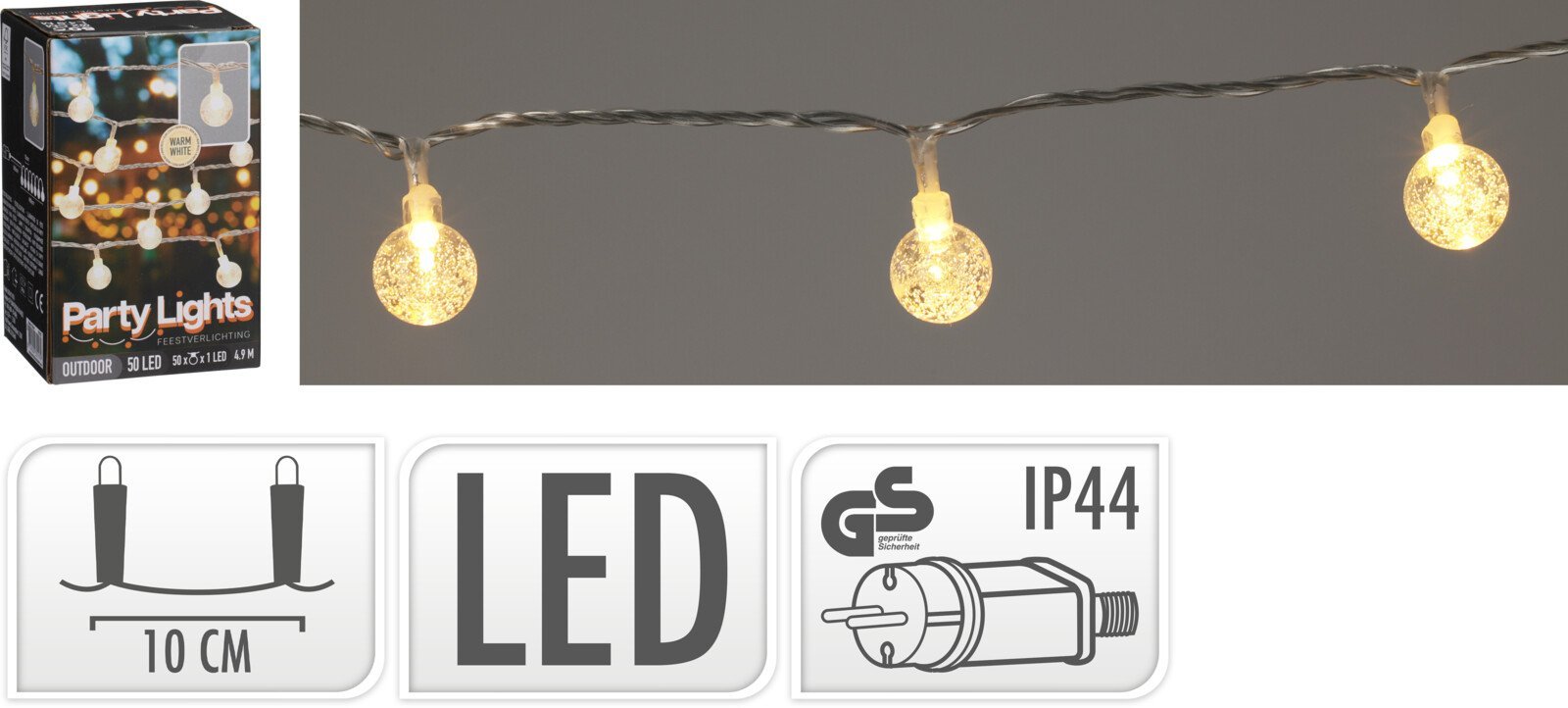 Saska Garden Girlanda ogrodowa 50 żarówek LED PARTY LIGHTS HV355179
