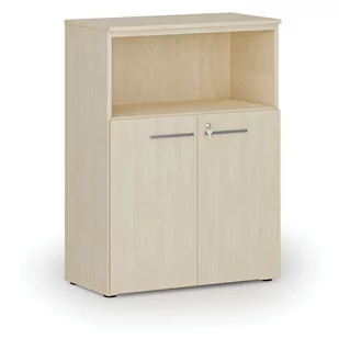 Szafa biurowa kombinowana PRIMO WOOD, 1087 x 800 x 420 mm, wiśnia - Szafy biurowe - miniaturka - grafika 4