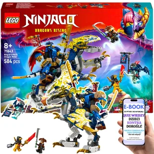 HIT! LEGO NINJAGO Mech smoczego jeźdźca Rogue’a z serialu Powstanie Smoków • ruchome skrzydła, miecze i kokpit Lego Dla Dziecka Na Urodziny + EBOO.. - Klocki - miniaturka - grafika 1