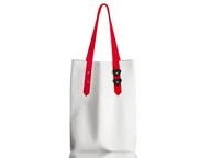 Torebki damskie - Biały worek ze skóry - miniaturka - grafika 1