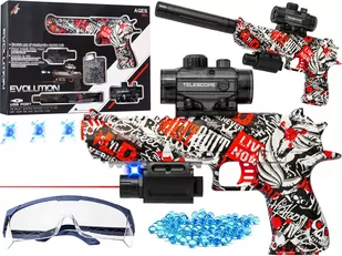 Pistolet Na Kulki Żelowe Okulary Karabin Automat Z Tłumikiem Automatyczny - Zabawki militarne - miniaturka - grafika 1