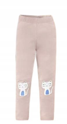 SHEIN LEGGINSY DZIEWCZĘCE BIAŁE Z NADRUKIEM 116-122 ŁUE