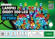 Oświetlenie świąteczne - MULTIMIX Sznur świetlny 30 m 300 LED z efektem FLASH zewnętrzne lampki choinkowe NR 1781 Zimny biały błyska zimny biały) OLT-300/5M/P - miniaturka - grafika 1