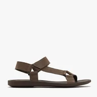 Sandały męskie - Szaro-brązowe sandały męskie z weluru ARTUS - Ryłko - miniaturka - grafika 1