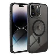 Etui i futerały do telefonów - Clear Mag Cover MagSafe pancerne żelowe elastyczne etui do iPhone 15 czarne - miniaturka - grafika 1