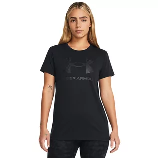 Koszulki sportowe damskie - Damski t-shirt z nadrukiem Under Armour Sportstyle Logo SS - czarny - UNDER ARMOUR - grafika 1