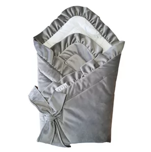 ELULE Rożek niemowlęcy, becik, otulacz 75x75cm - materiały PREMIUM - Szary - Rożki i beciki - miniaturka - grafika 1
