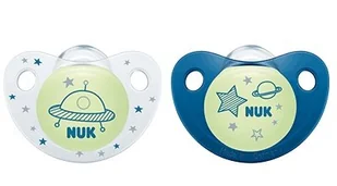 NUK 736126 Smoczek 6-18m NIGHT DAY silikon 2szt pudełko LNC+10% - Smoczki do butelek - miniaturka - grafika 1
