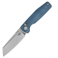 Noże - Nóż składany Bestech Slasher Blue Micarta, Stonewashed D2 (BG56C-1) - miniaturka - grafika 1