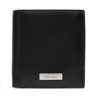 Portfele - Portfel Calvin Klein Plaque Slim Trifold W Coin + Car LV04D1137G Czarny - miniaturka - grafika 1