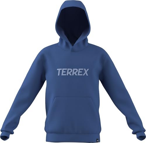 adidas uniseks-kind Terrex Kids Multi Logo Hoodie, ray blue, 9-10 Years