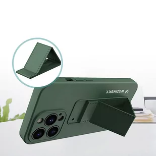 Wozinsky Kickstand Case elastyczne silikonowe etui z podstawką iPhone 13 mini miętowy - Etui i futerały do telefonów - miniaturka - grafika 2