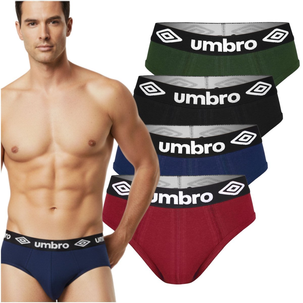 Umbro Slipy Majtki Męskie Bawełniane 4 sztuki Rozmiar XXL