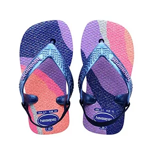 Havaianas Dziewczęce dziecięce palety świecące niebieskie klapki japonki, granatowe, 1/2 UK dziecko, Morski - Buty dla dziewczynek - miniaturka - grafika 1