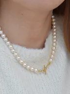 Naszyjniki - Naszyjnik z pereł swarovski z zapięciem toggle - miniaturka - grafika 1