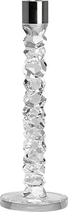 Świecznik na klasyczną świecę Carat 29,7 cm srebrny - Świeczniki - miniaturka - grafika 1