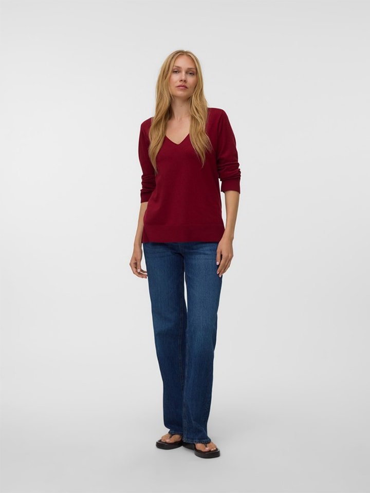 Vero Moda Sweter w kolorze bordowym