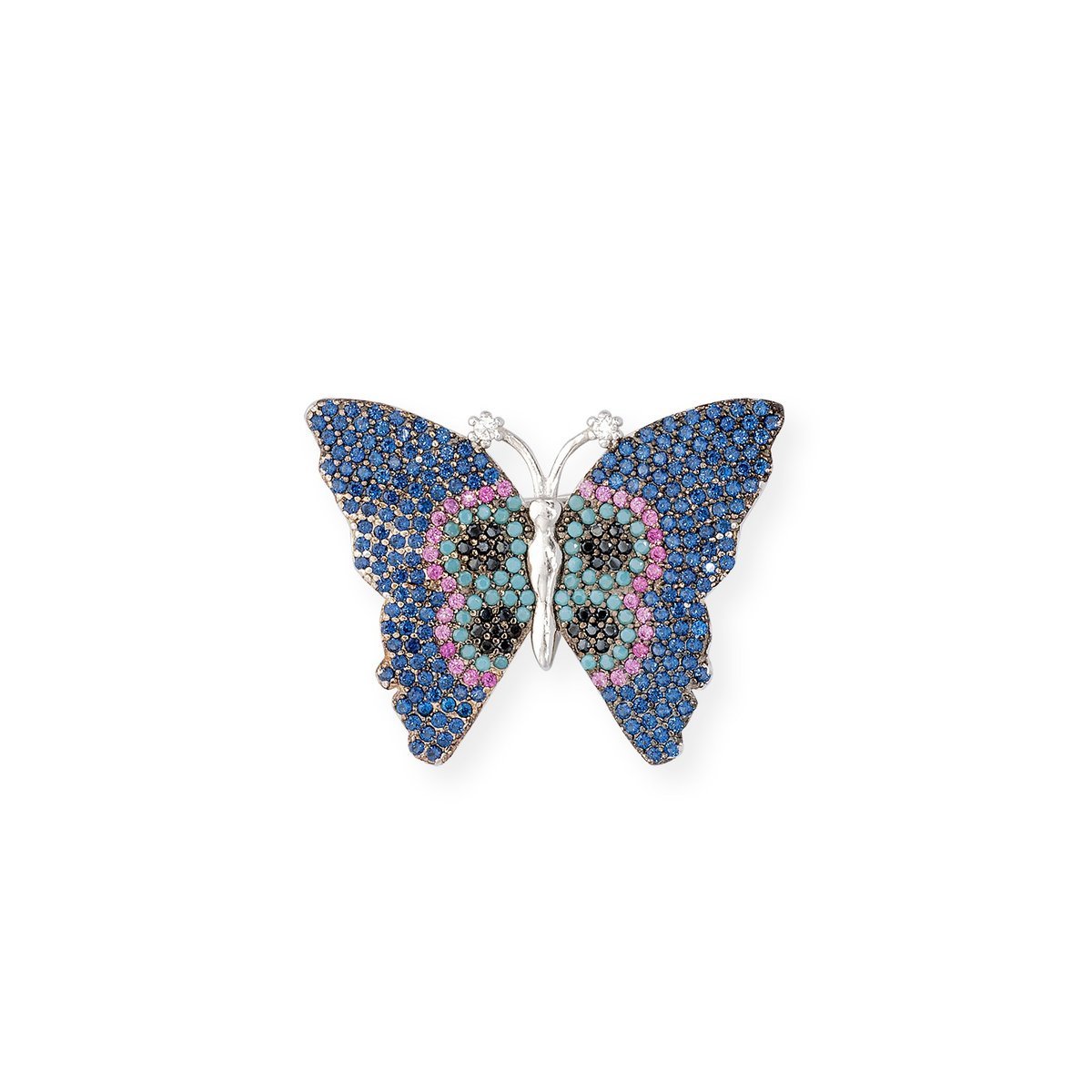 Srebrna broszka 925 Kolorowy Motyl