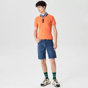 Lacoste męskie bermudy z elastycznego denimu bawełnianego Slim Fit - Spodenki męskie - miniaturka - grafika 1