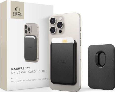 Tech-Protect MAGWALLET MAGSAFE UNIVERSAL MAGNETIC CARD HOLDER BLACK