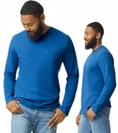 Koszulki męskie - Koszulka T-Shirt Długi Rękaw Bawełna SOFTSTYLE Gildan GI64400 NIEBIESKA XL - miniaturka - grafika 1