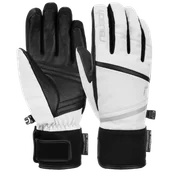 Rękawiczki - Rękawice narciarskie damskie z koziej skóry Primaloft Reusch Tessa Stormbloxx 1101 czarno-biały - miniaturka - grafika 1