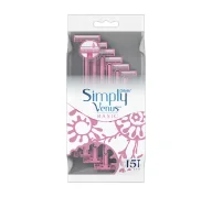 Maszynki do golenia i wkłady - GILLETTE SIMPLY VENUS BASIC JEDNORAZOWE MASZYNKI DO GOLENIA DLA KOBIET 15 SZTUK - miniaturka - grafika 1