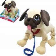 Zabawki interaktywne dla dzieci - Peppy Pups Chodzący Piesek ze smyczą Mops 30cm Giochi Preziosi - miniaturka - grafika 1