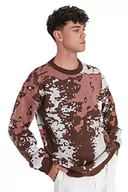 Bluzy męskie - Trendyol Męska bluza z okrągłym dekoltem i wąskim swetrem, brązowa, XL, Brązowy, XL - miniaturka - grafika 1