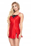 Bielizna nocna - Klasyczna satynowa koszulka z koronką Tara roz. XL IRALL - miniaturka - grafika 1