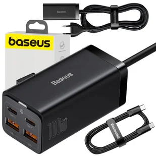 BASEUS GaN3 PRO100W SZYBKA ŁADOWARKA SIECIOWA 2xUSB-C 2xUSB-A + kabel usb-c - Ładowarki do telefonów - miniaturka - grafika 1