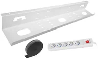 Akcesoria do szaf serwerowych - WOJTAP Organizer kabli / korytko pod biurko 800 x 130 x 80 mm - biały + Listwa zasilająca OK800WH-OTW-BTB-LZ - miniaturka - grafika 1