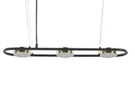 Lampy sufitowe - Lampa Wisząca Led 3-punktowa Metalowa Czarno-mosiężna Mali! - miniaturka - grafika 1