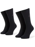 Skarpetki damskie - Tommy Hilfiger Zestaw 2 par wysokich skarpet unisex 371111 Granatowy - miniaturka - grafika 1