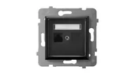 Gniazdka elektryczne - Ospel SA ARIA Gniazdo komputerowe pojedyncze kat. 5e czarny metalik - miniaturka - grafika 1