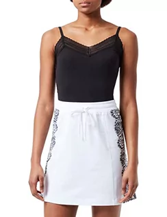 Spódnice - Love Moschino Miniskirt z ręcznie wykonanymi koronkowymi nadrukami Spódnica damska, Optyczny biały, 38 - grafika 1