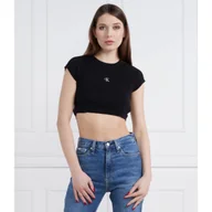 Koszulki i topy damskie - CALVIN KLEIN JEANS Top OPEN BACK TIED | Slim Fit - miniaturka - grafika 1