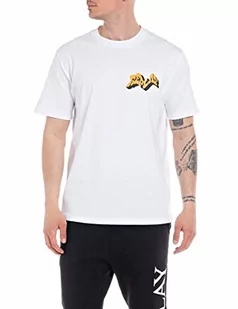 Replay T-shirt męski, 001 White, M - Koszulki męskie - miniaturka - grafika 1