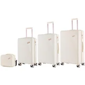 Walizki - Zestaw walizek SEMI LINE T5757-0 Ecru - miniaturka - grafika 1