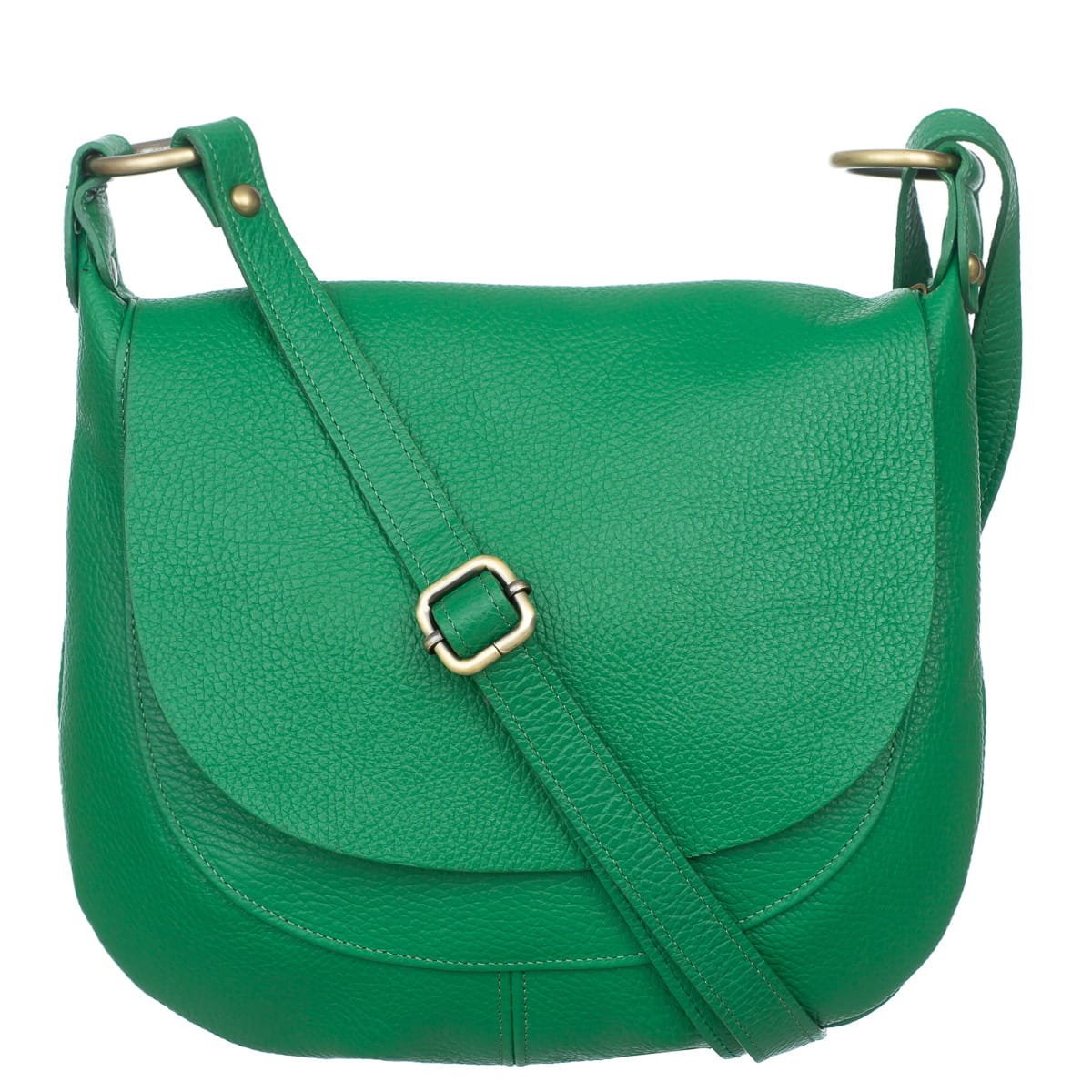 Torebka Skórzana Vera Pelle Rotolo Trawiasta