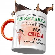 Kubki - Kubek Pomarańczowy dla Sekretarki Prezent z Nadrukiem ze Zdjęciem + Opakowanie na prezent (wzór 02) - miniaturka - grafika 1