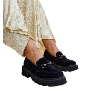 Czarne skórzane mokasyny Vinceza - Mokasyny damskie - miniaturka - grafika 1