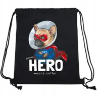 Plecaki worki - PLECAK WOREK Czarny Bawełniany Mocny HERO Wzory - miniaturka - grafika 1