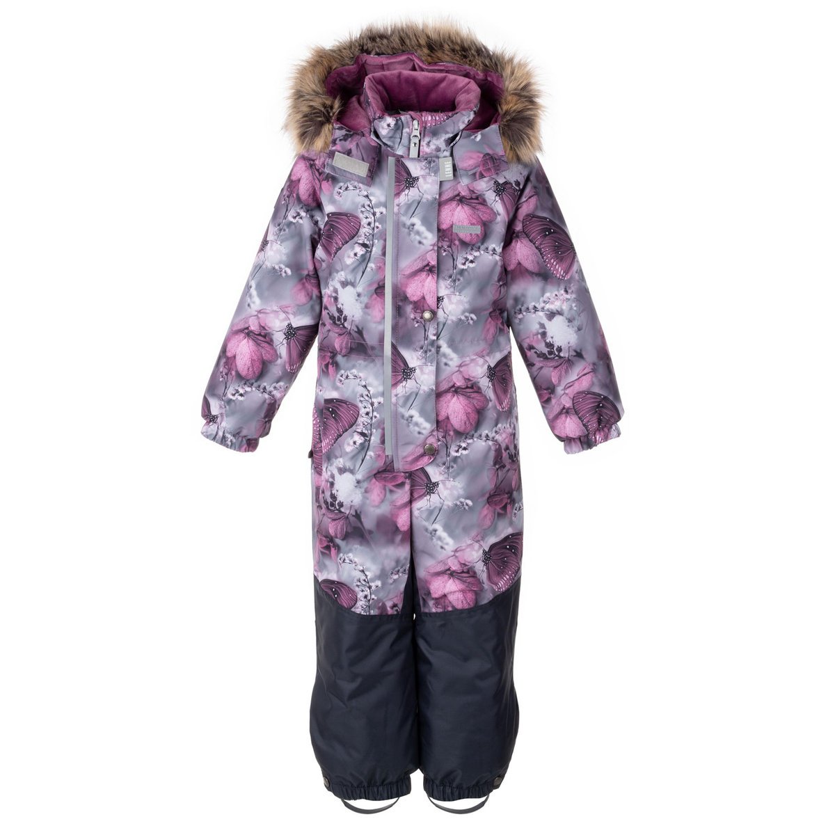 Dziewczęcy kombinezon zimowy JULIET kwiaty różowy Lenne r.110