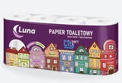 Papier toaletowy - Papier toaletowy A'8 Luna City soft celuloza 3 warstwy perforacja 150 listków luna - miniaturka - grafika 1
