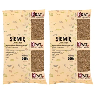 Siemię lniane 1kg (2x500g) - Ziarna i nasiona roślin strączkowych - miniaturka - grafika 1